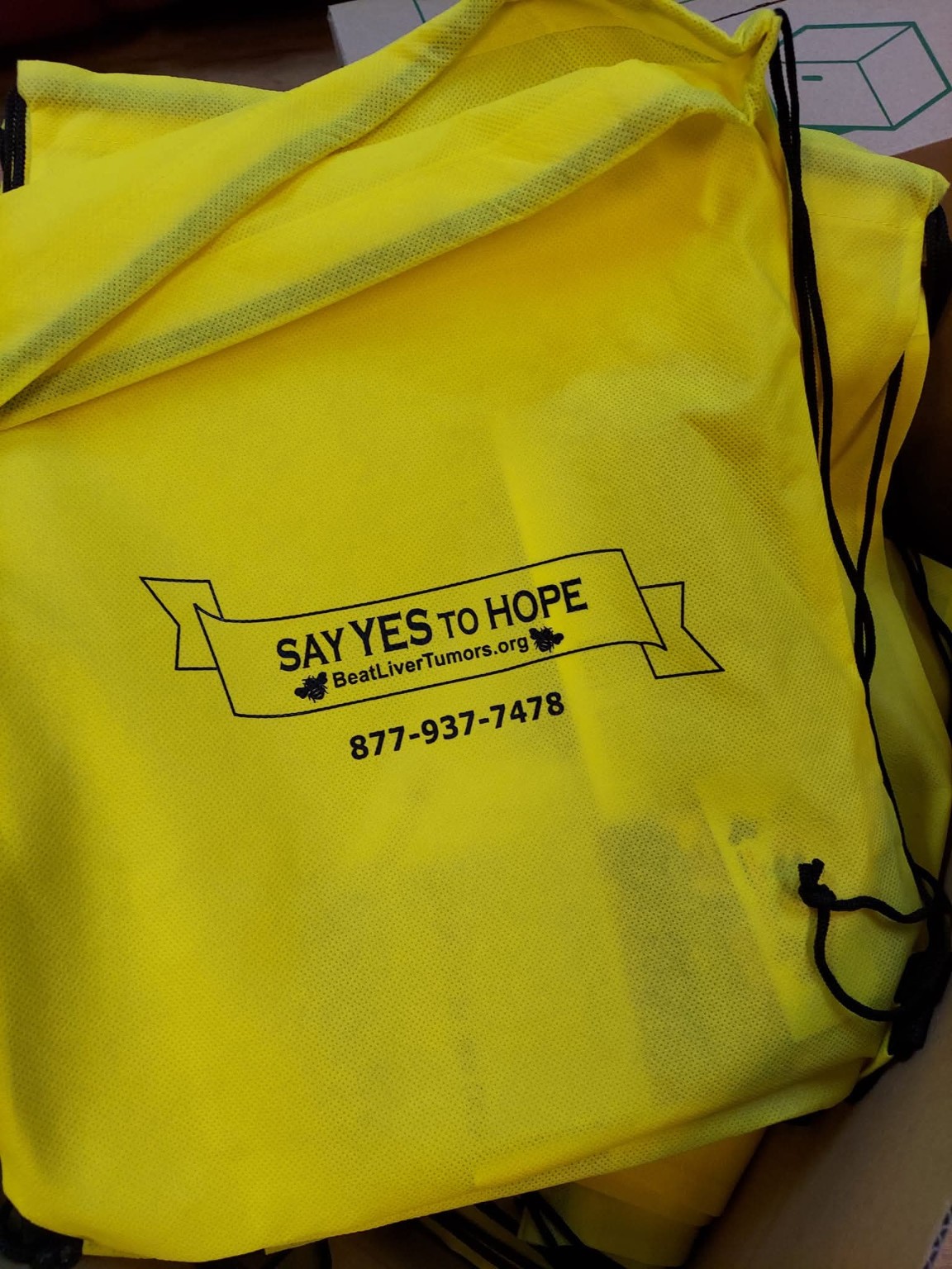 Bright yellow Say YES to Hope Survivor Bag