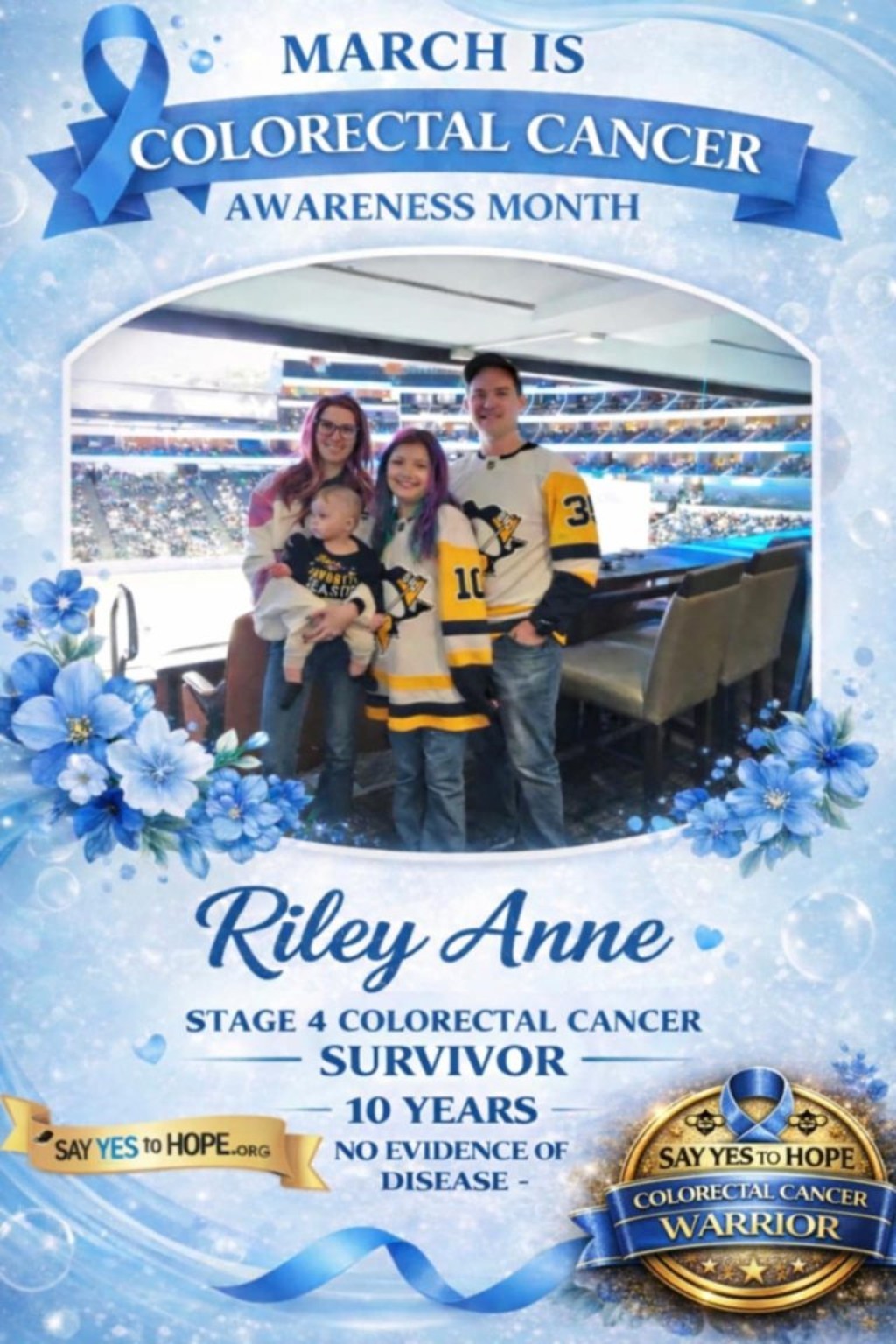 Riley Anne — Stage 4 Colorectal Cancer Warrior poster