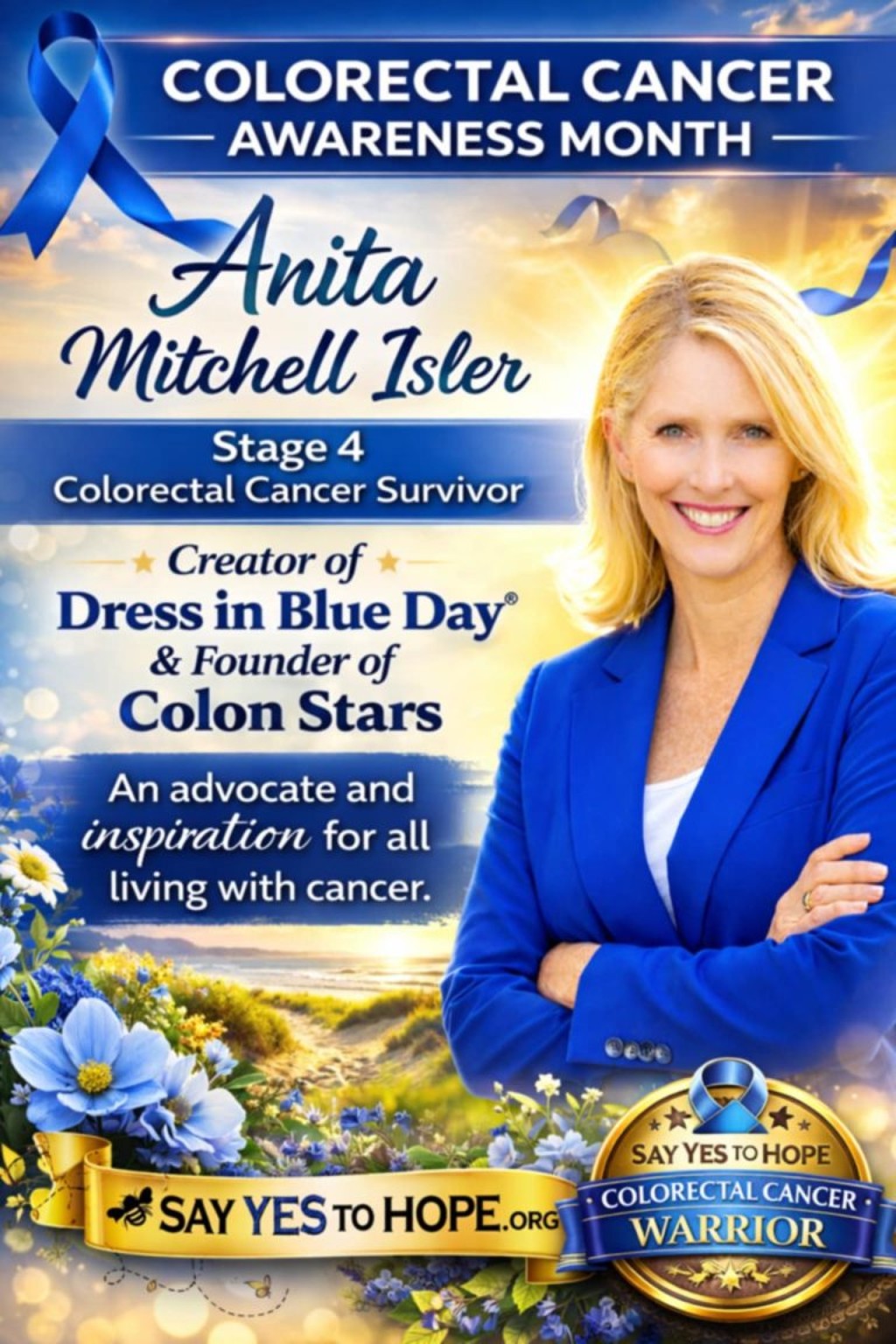 Anita Mitchell Isler — Stage 4 Colorectal Cancer Warrior poster