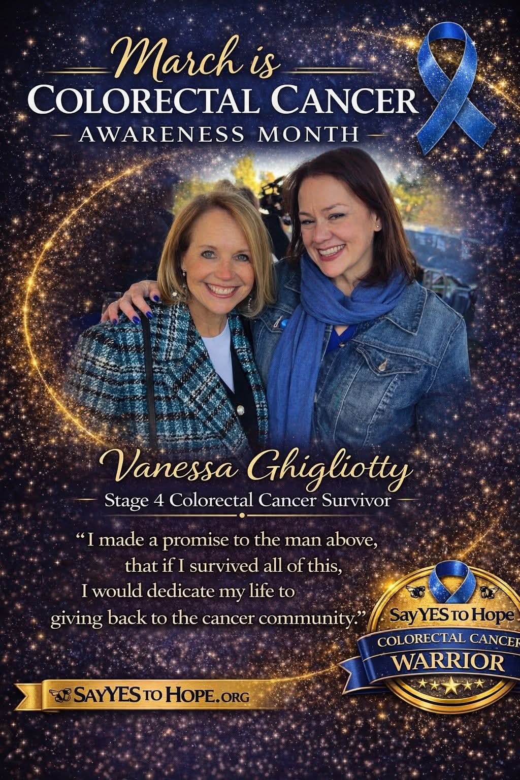 Vanessa Ghigliotty — Stage 4 Colorectal Cancer Warrior poster